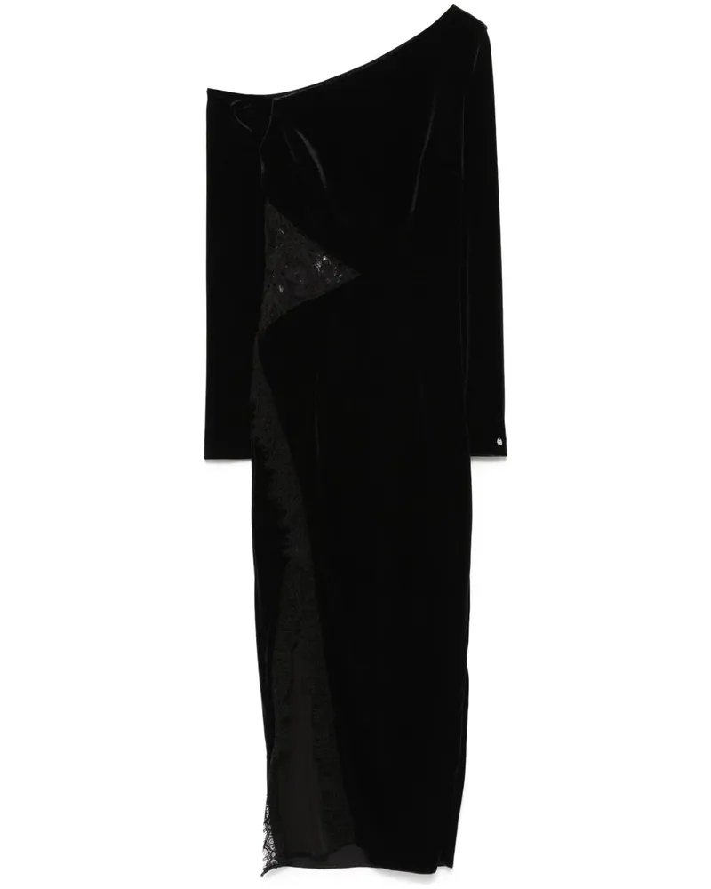 NISSA Midikleid mit Spitzeneinsatz - Schwarz Schwarz