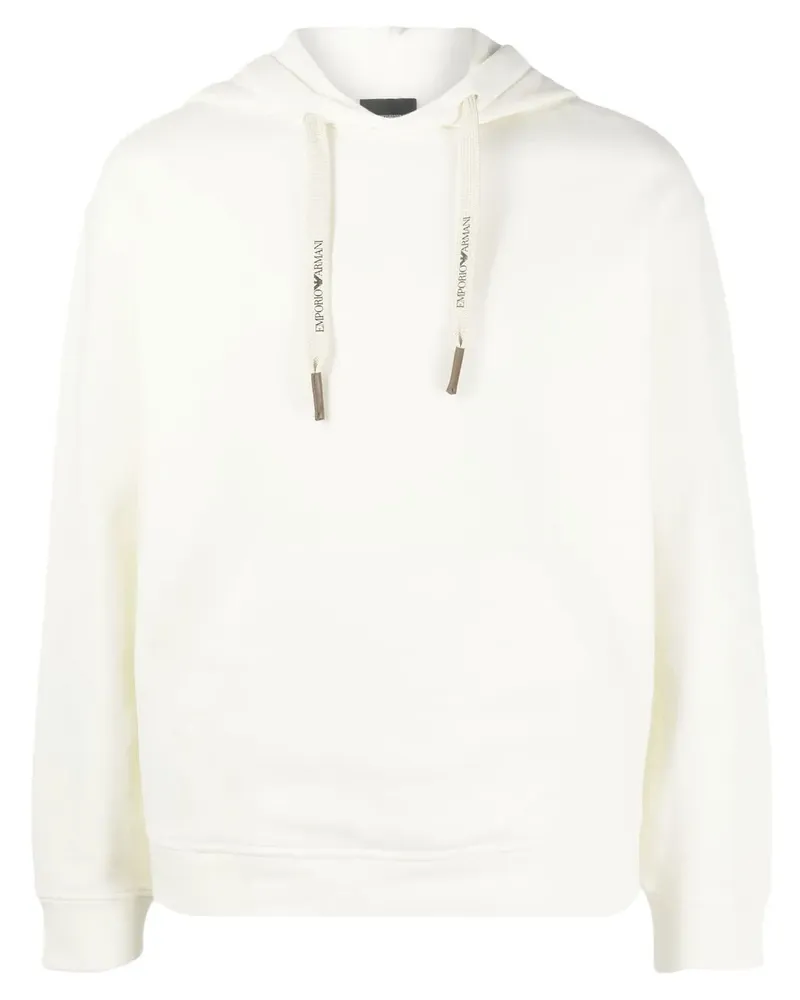 Emporio Armani Hoodie mit Logo-Kordelzug - Nude Nude