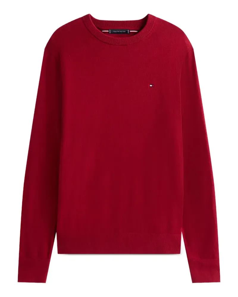Tommy Hilfiger logo-embroidered crew-neck sweater - Rot Rot