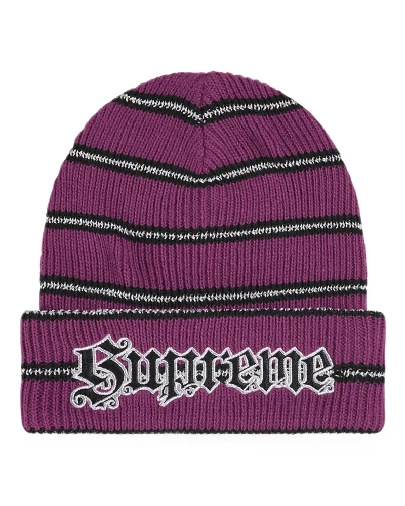 Supreme Being Beanie mit Metallic-Streifen - Violett Violett