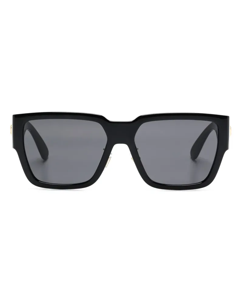 Versace Sonnenbrille mit eckigem Gestell - Schwarz Schwarz