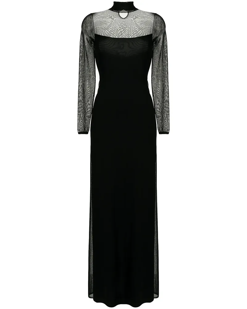 Ralph Lauren Kleid mit Sheer-Einsatz - Schwarz Schwarz