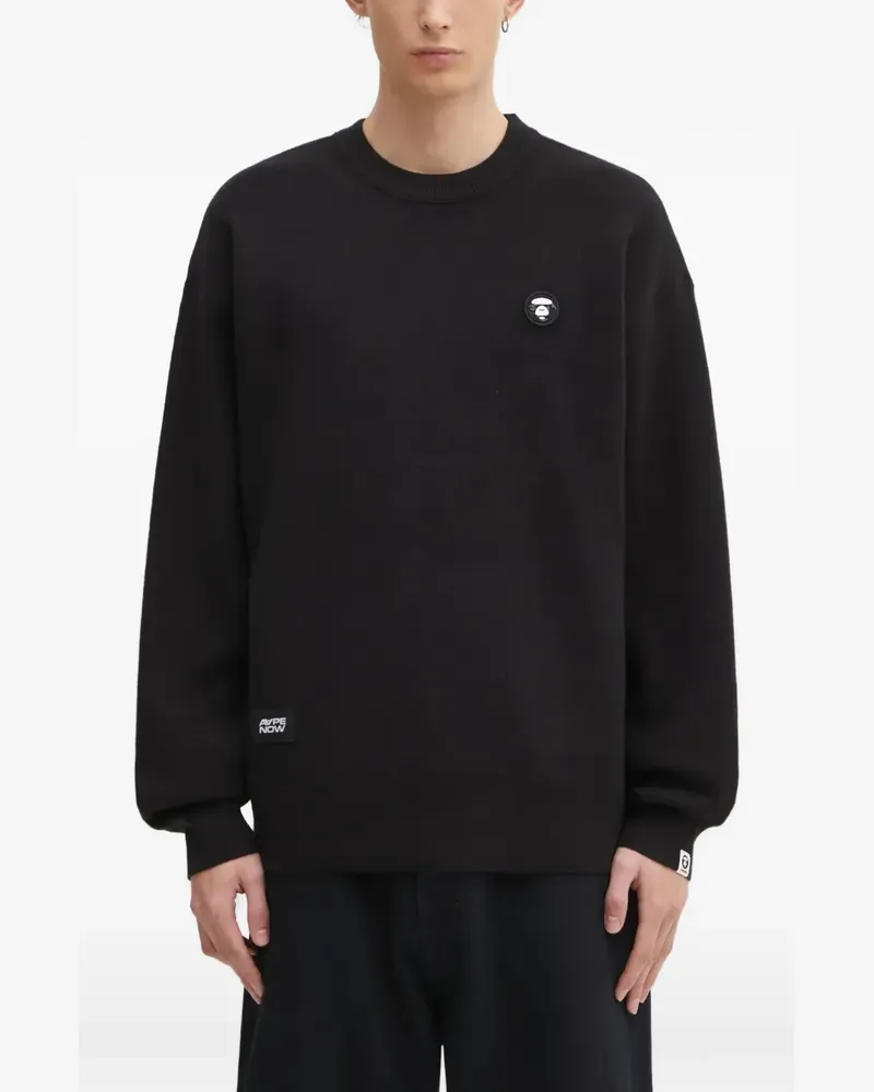 BAPE Sweatshirt mit Logo-Patch - Schwarz Schwarz
