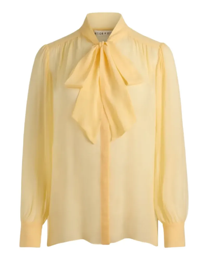 Alice + Olivia Thayer pussy-bow blouse - Gelb Gelb