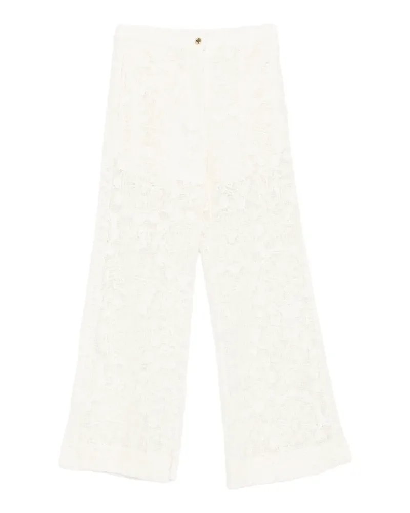 Maje Hose mit Blumenspitze - Nude Nude