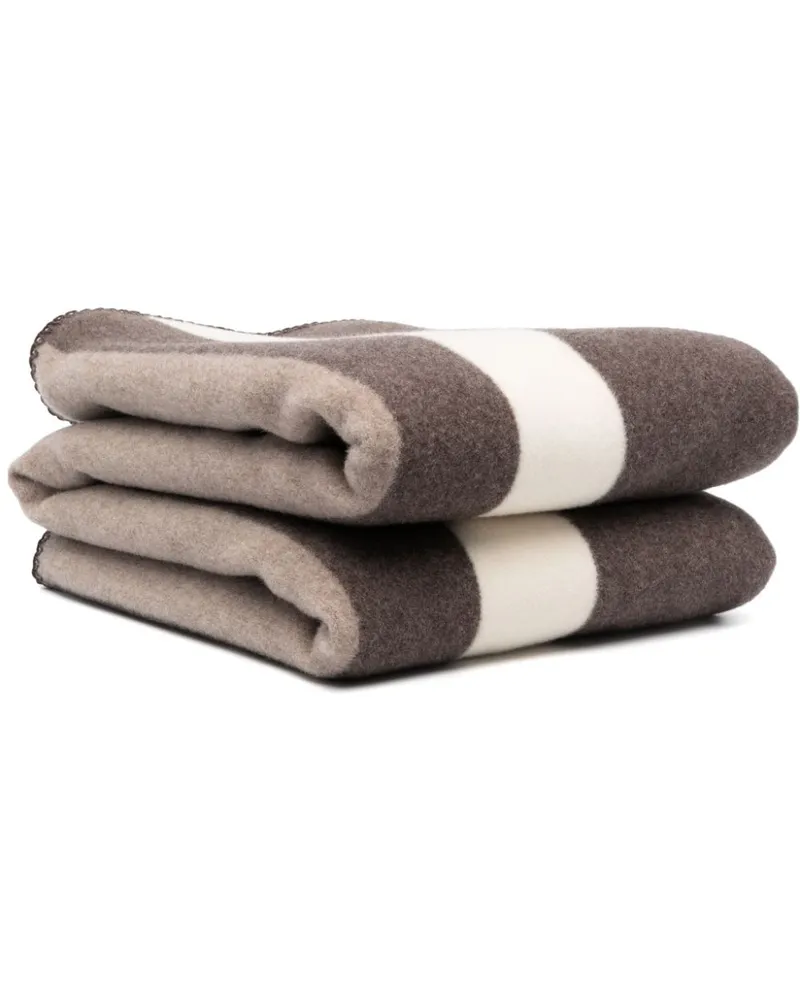 Woolrich Gestreifte Decke - Braun Braun