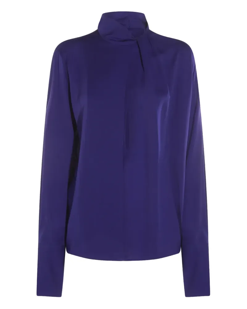 Tom Ford Bluse mit Stehkragen - Blau Blau