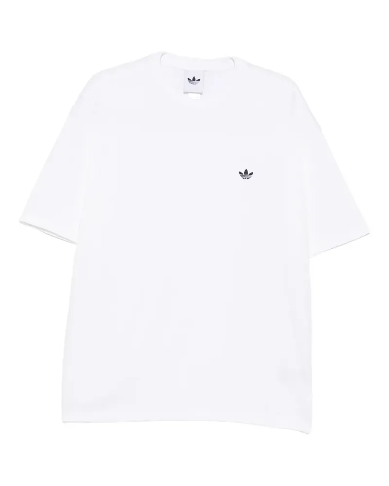 adidas T-Shirt mit Logo-Stickerei - Weiß Weiß