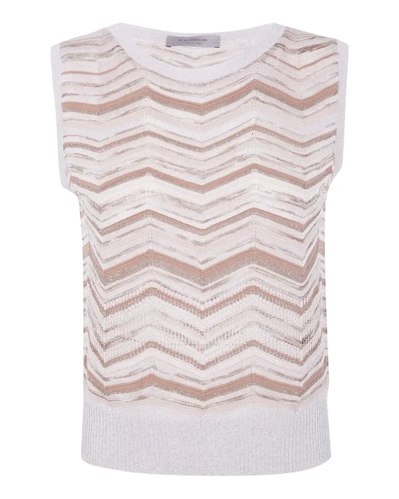 D.EXTERIOR chevron-knit vest - Weiß Weiß