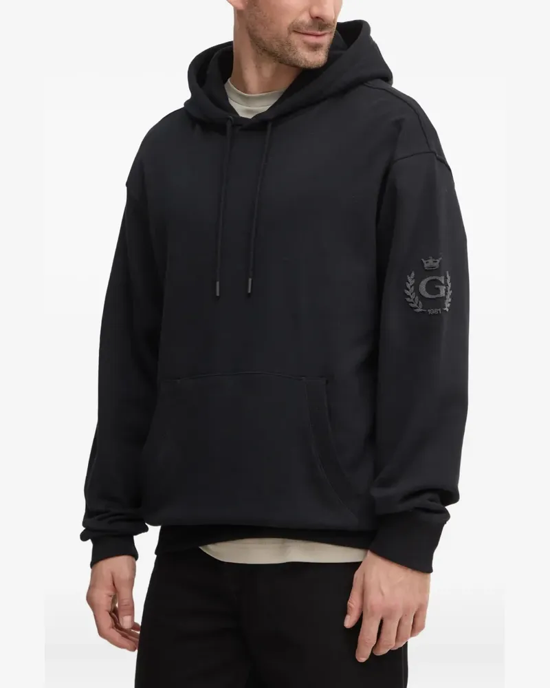 Guess Hoodie mit Logo-Patch - Schwarz Schwarz