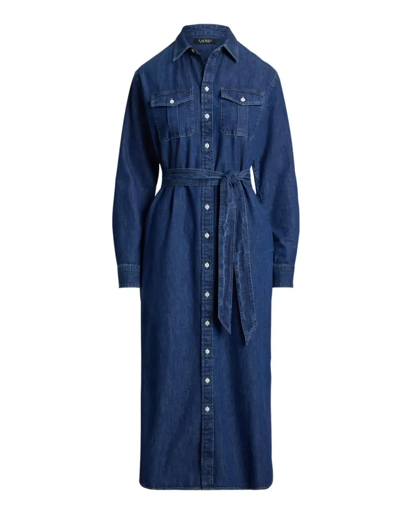 Ralph Lauren Jeanshemd-Midikleid mit Gürtel - Blau Blau
