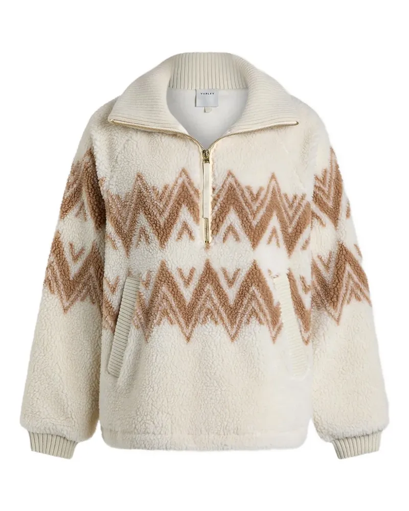 Varley Hendrik half-zip sherpa sweater - Nude Nude