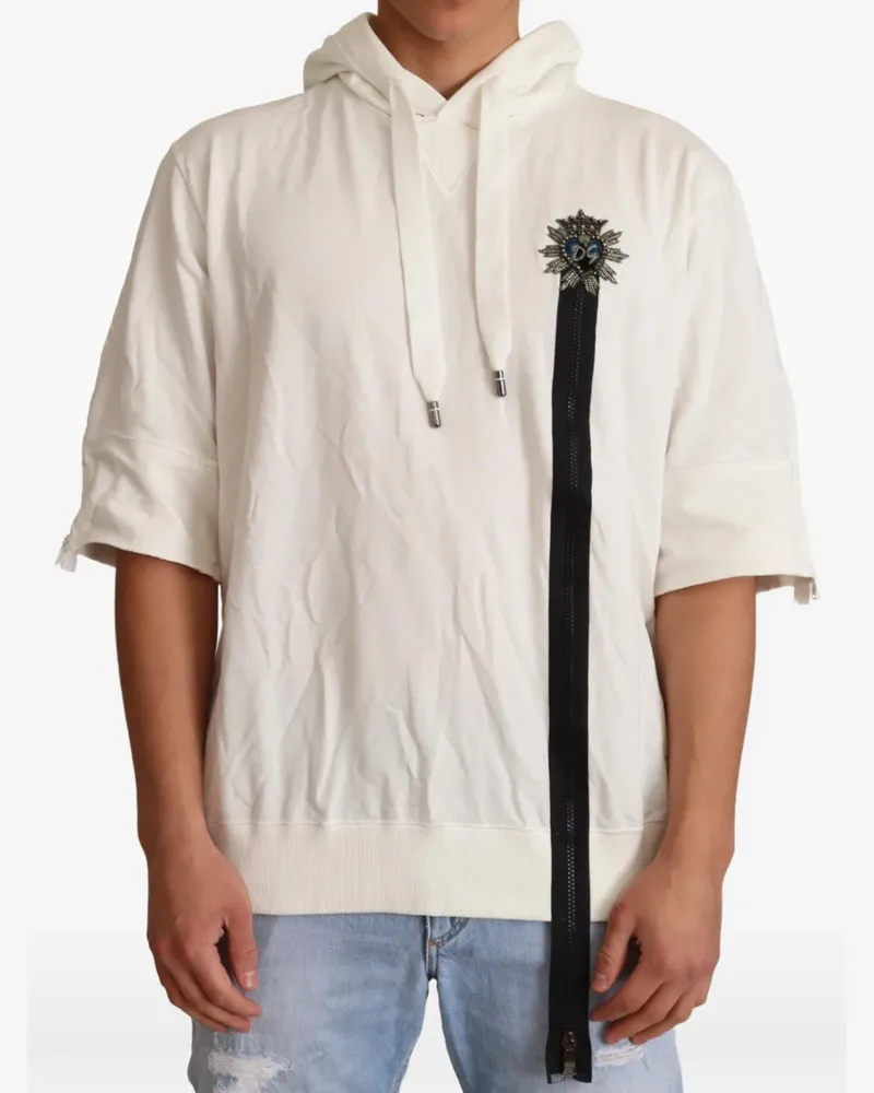 Dolce & Gabbana embroidered short-sleeve hoodie - Weiß Weiß