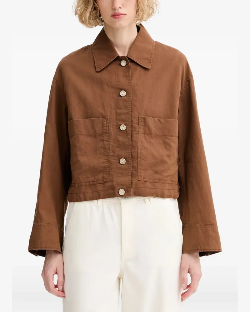 Marc O'Polo Geknöpfte Cropped-Jacke - Braun Braun