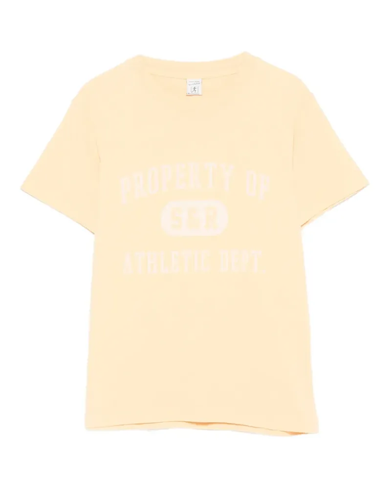 SPORTY & RICH Fergus T-Shirt mit Slogan-Print - Gelb Gelb