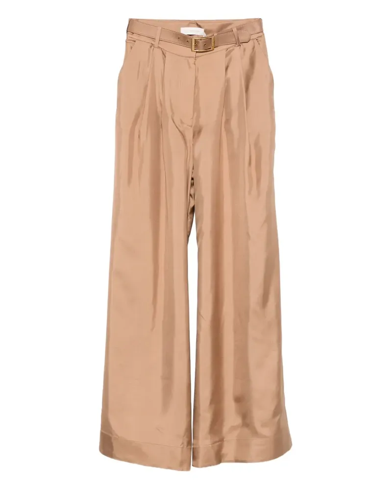 Zimmermann pleated belted trousers - Braun Braun