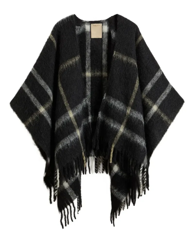 Woolrich Gebürstetes Cape mit Karomuster - Schwarz Schwarz