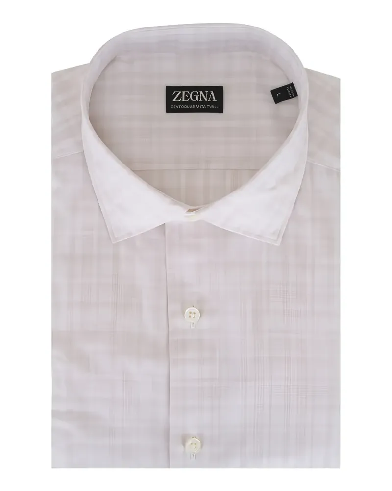 Ermenegildo Zegna checked shirt - Nude Nude