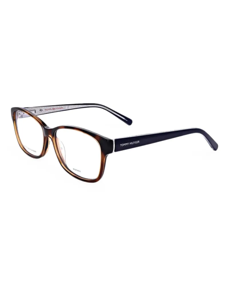 Tommy Hilfiger tortoiseshell-effect rectangle-frame glasses - Schwarz Schwarz