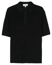 LARDINI Poloshirt mit Lochstrickmuster Schwarz