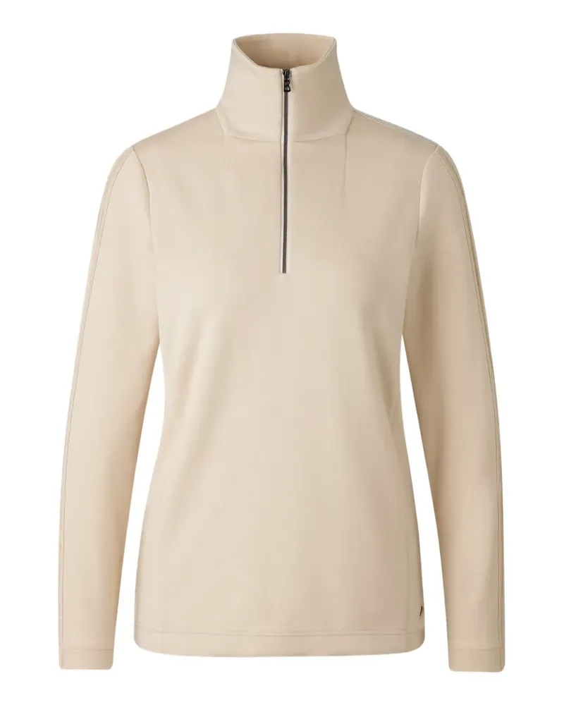Bogner Nadja Sweatshirt mit Logo-Band und kurzem Reißverschluss - Nude Nude