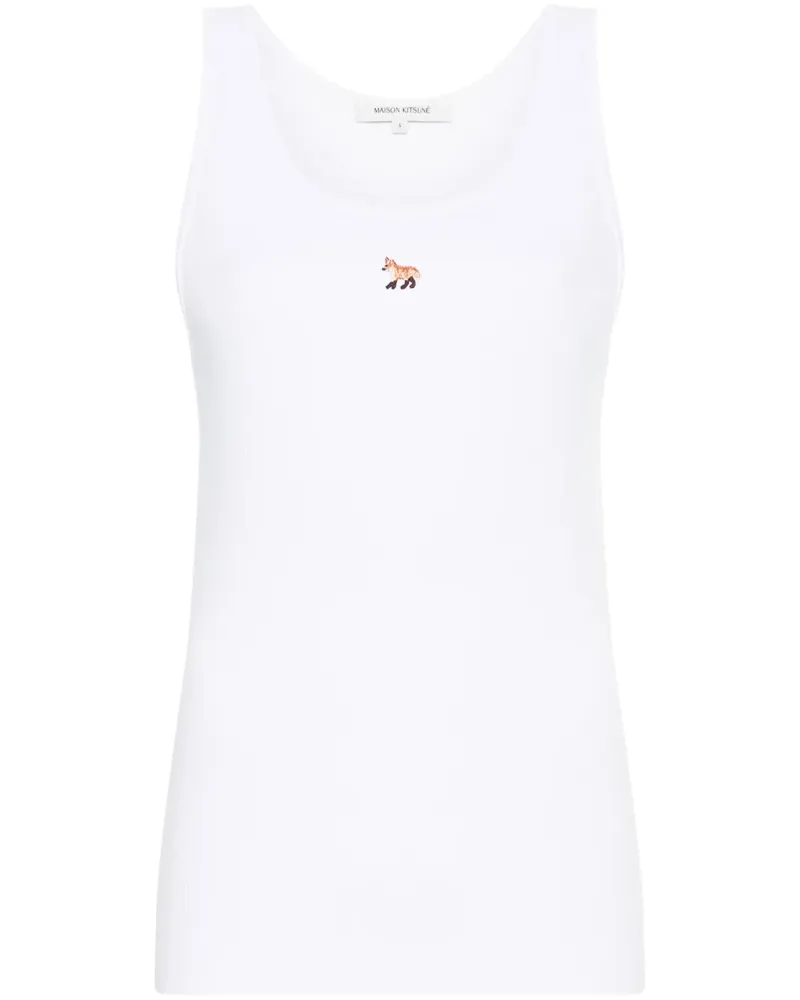 Kitsuné Geripptes Top - Weiß Weiß