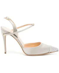 Jennifer Chamandi Vittorio Pumps mit Kristallen 105mm Silber