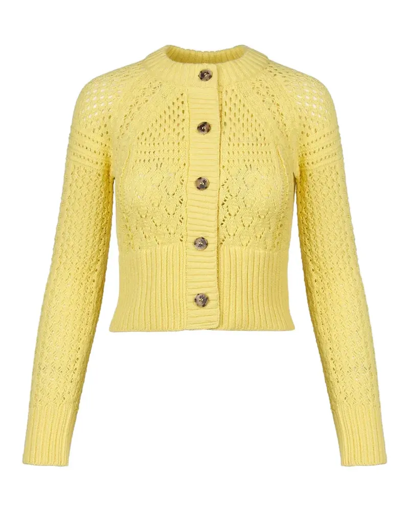 Smythe crochet-knit button-up cardigan - Gelb Gelb