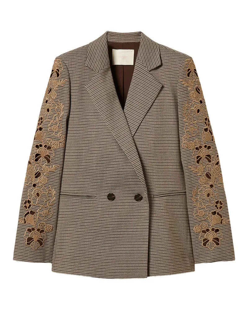 Twin-Set houndstooth blazer with embroidery - Braun Braun