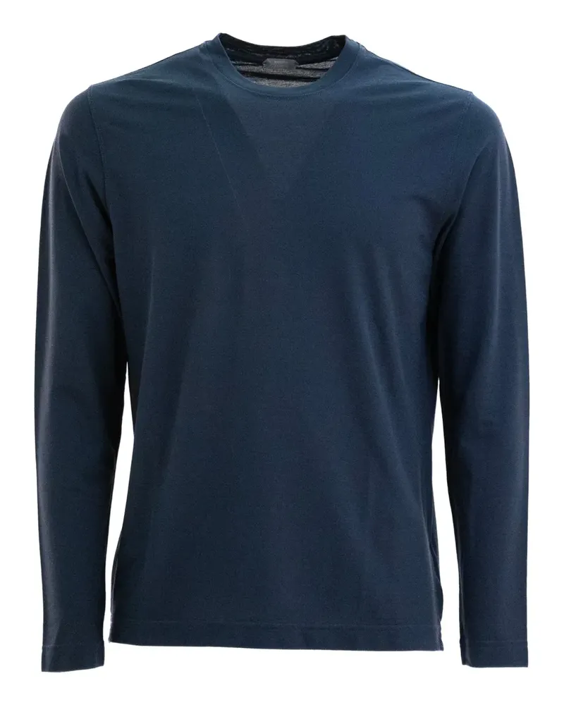 Zanone Langarmshirt mit Rundhalsausschnitt - Blau Blau