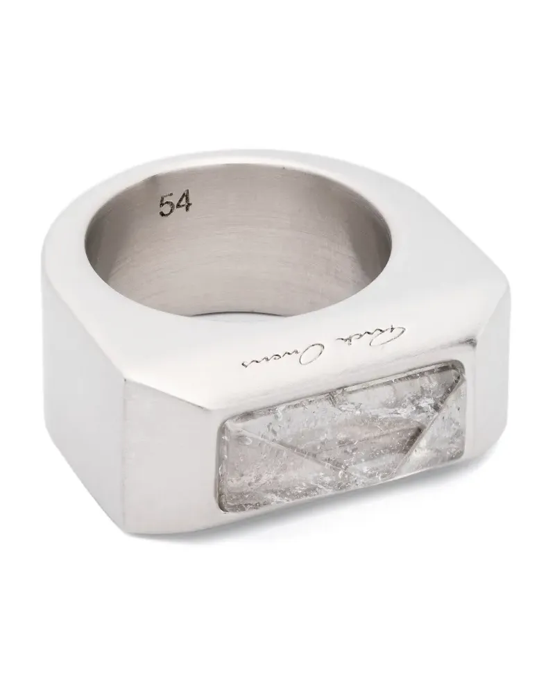 Rick Owens Crystal Pyramid Ring - Grau Grau