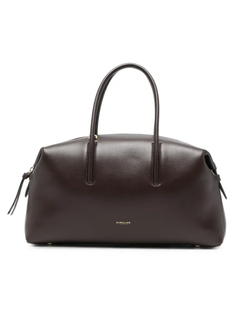DeMELLIER Stockholm midi grained leather duffle bag - Braun Braun