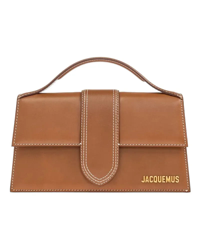 Jacquemus large Le Bambino contrast-stitched tote bag - Braun Braun