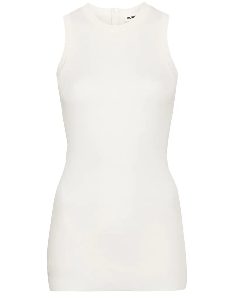 Jil Sander Top aus Seide - Weiß Weiß
