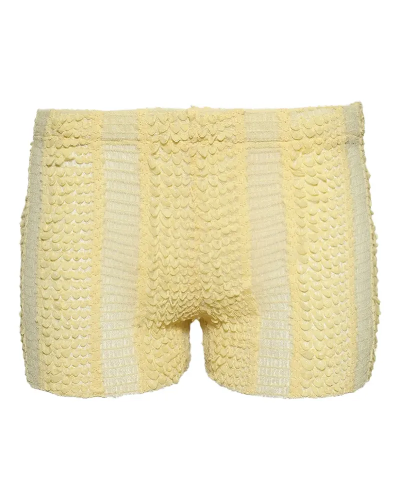 Roberta Einer Gesmokte Shorts mit Volants - Gelb Gelb