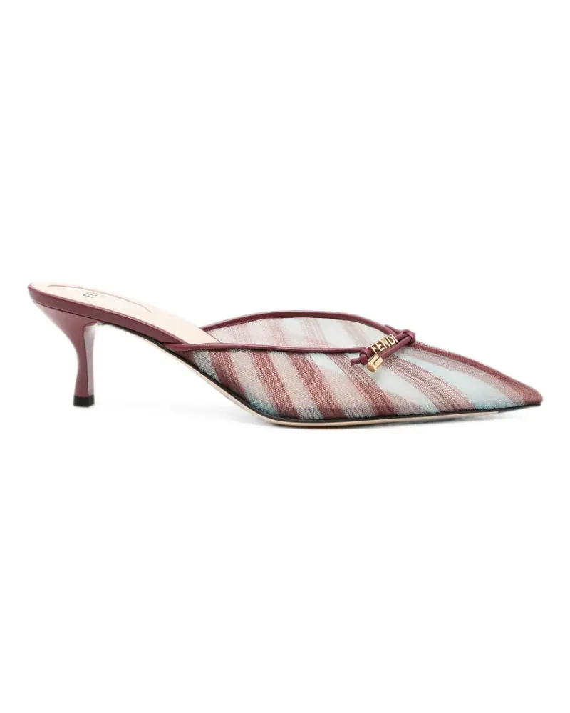 Fendi tulle striped mules - Rot Rot