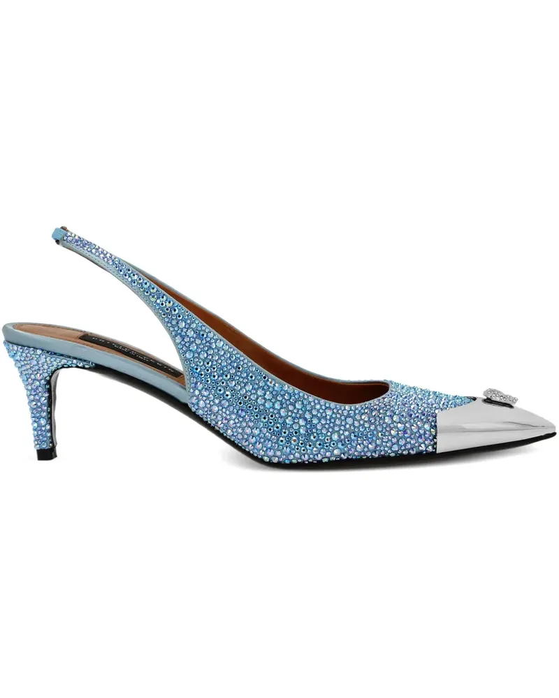 Philipp Plein Slingback-Pumps mit Kristallen 55mm - Blau Blau