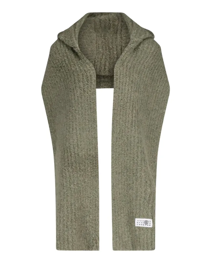 Maison Margiela hooded ribbed-knit scarf - Grün Grün