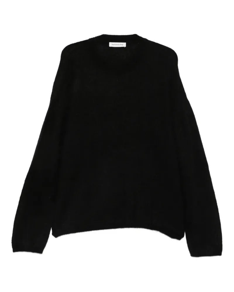 FRANKIE Shop Oversized-Pullover mit Rundhalsausschnitt - Schwarz Schwarz