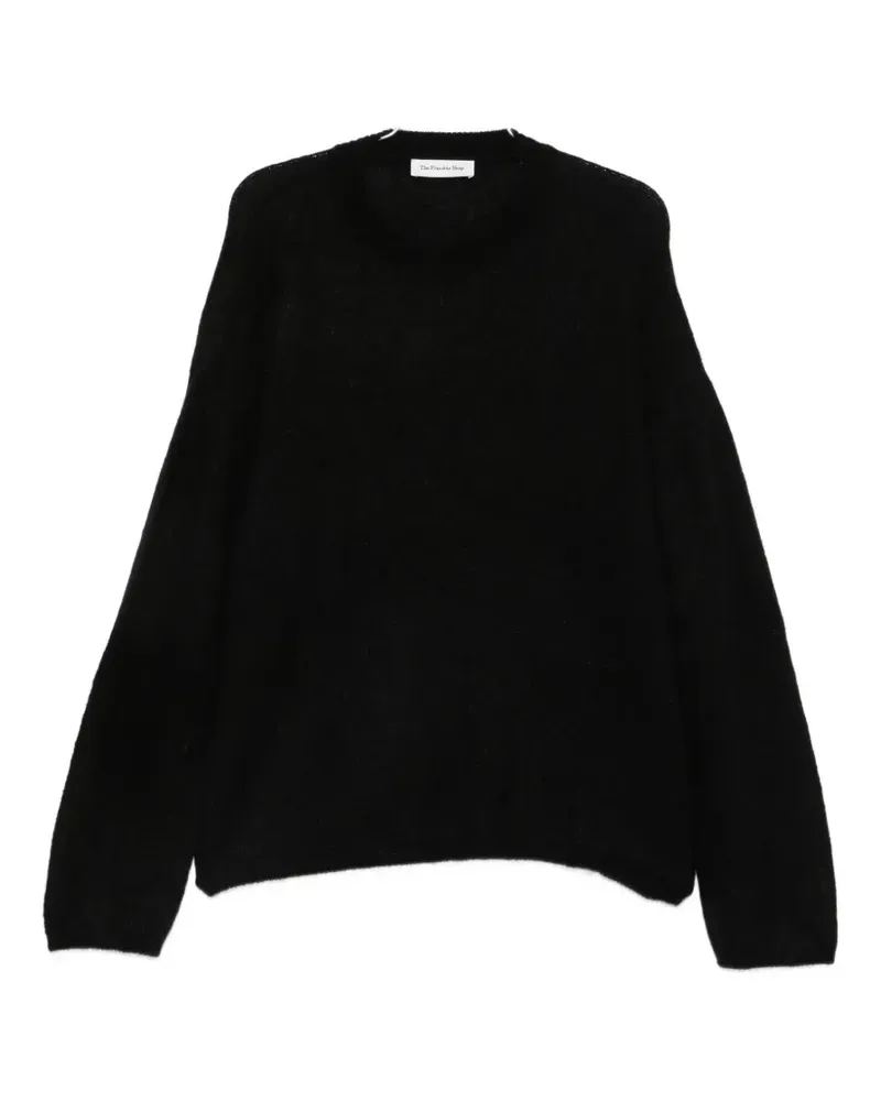 FRANKIE Shop Oversized-Pullover mit Rundhalsausschnitt - Schwarz Schwarz