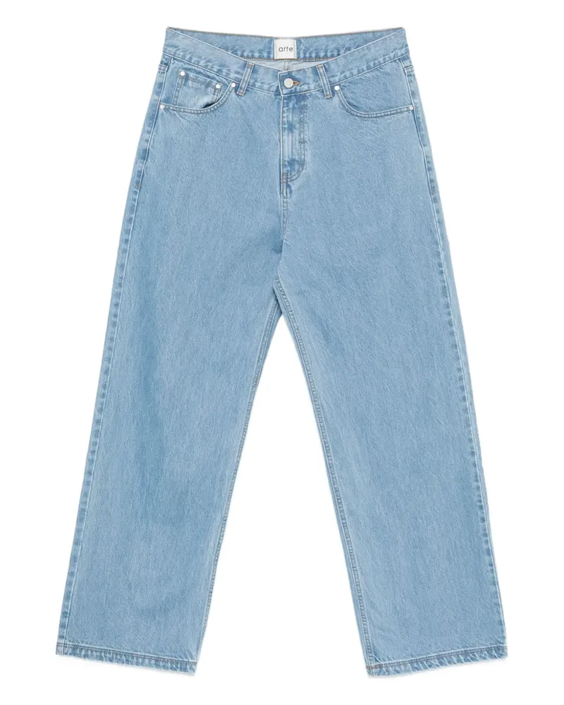 Arte Antwerp Ausgeblichene Straight-Leg-Jeans - Blau Blau