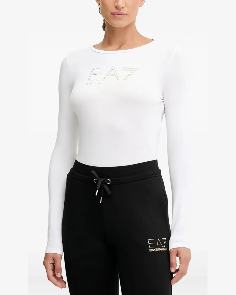 EA7 studded details T-shirt - Weiß Weiß