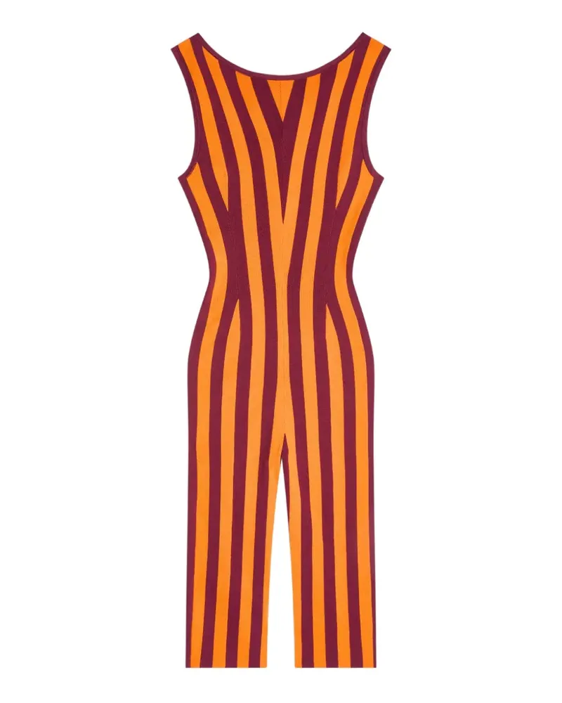 Dries van Noten Gestrickter Strampler mit Streifen - Orange Orange
