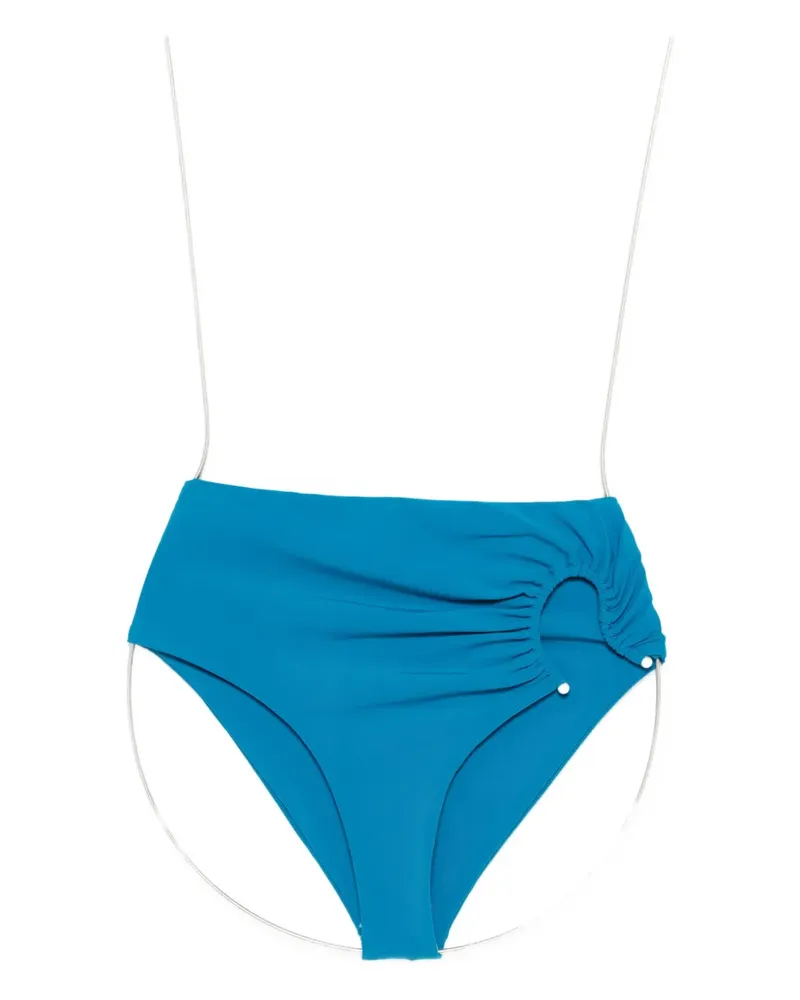 Christopher Esber ring-detail high-waisted bikini bottoms - Blau Blau