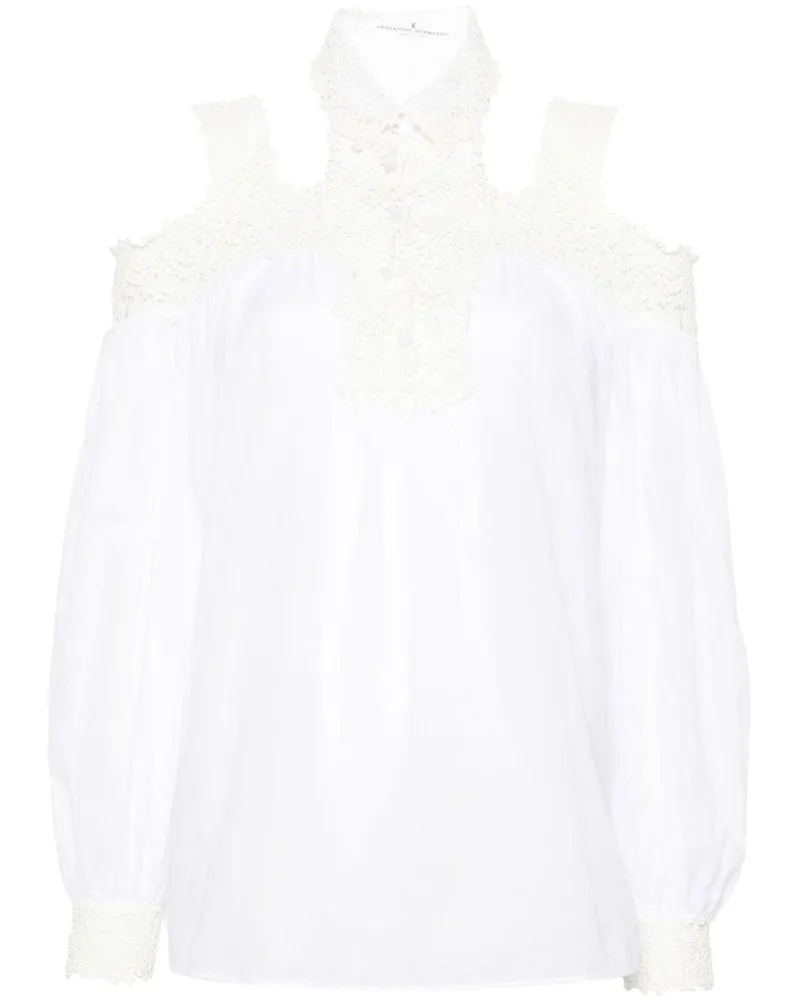 Ermanno Scervino Bluse mit Blumenstickerei - Weiß Weiß