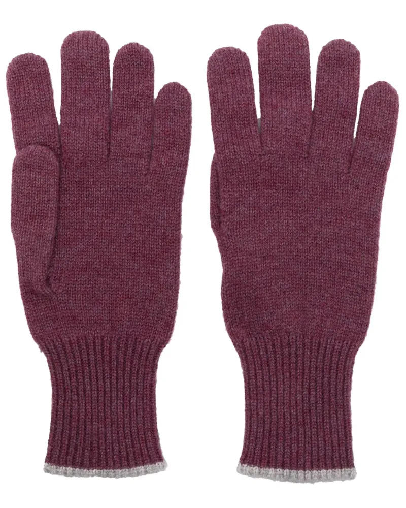 Brunello Cucinelli Intarsien-Handschuhe aus Kaschmir - Violett Violett