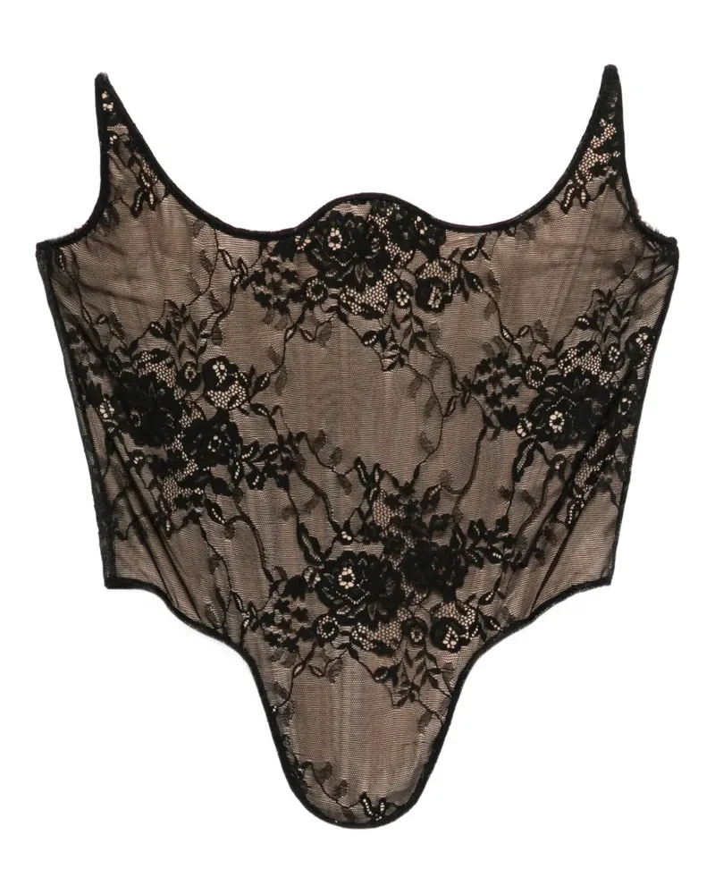 Giuseppe di Morabito lace corset top - Schwarz Schwarz