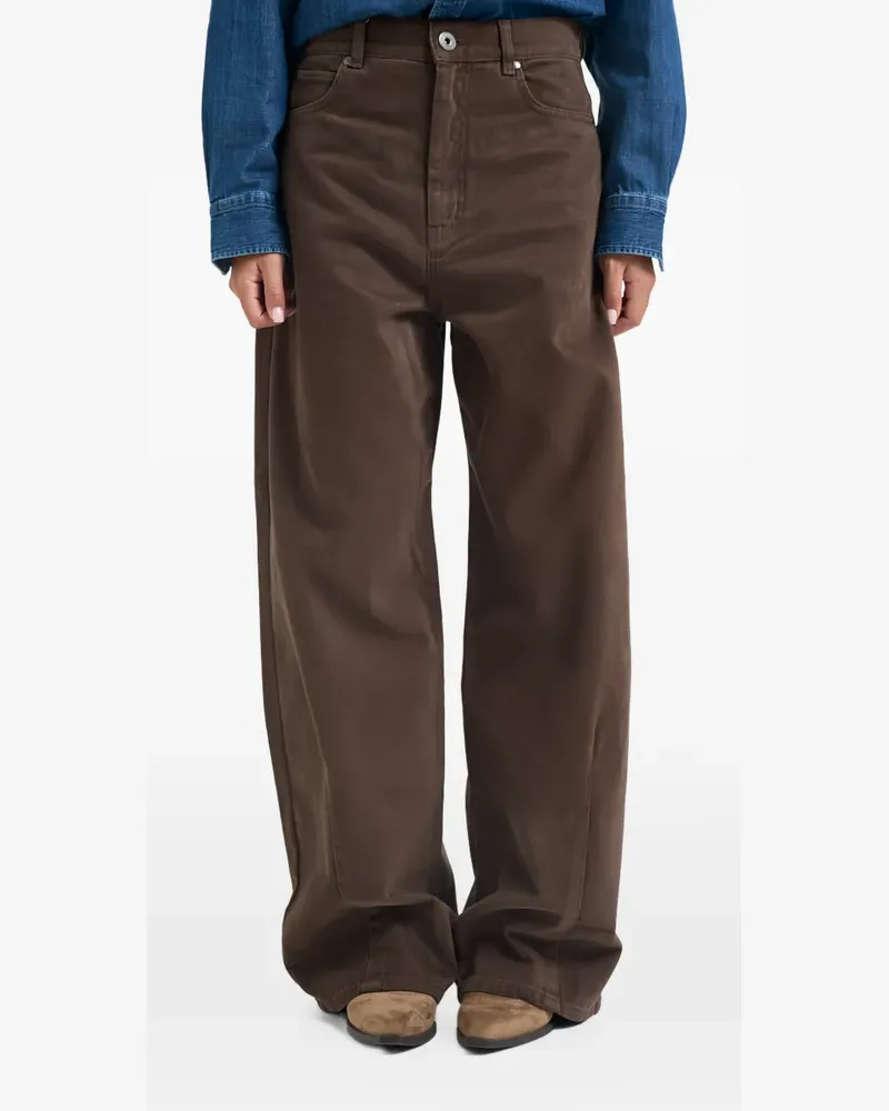 Max Mara Hose mit weitem Bein - Braun Braun