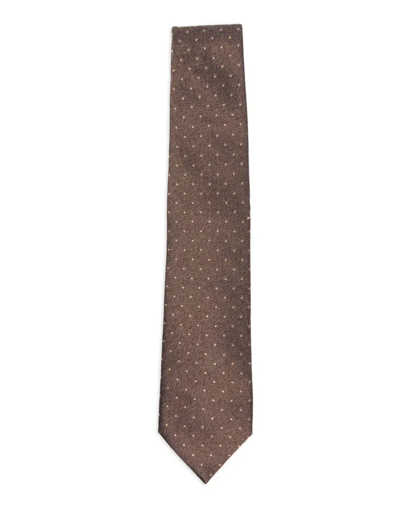 Corneliani Krawatte mit Polka Dots - Braun Braun