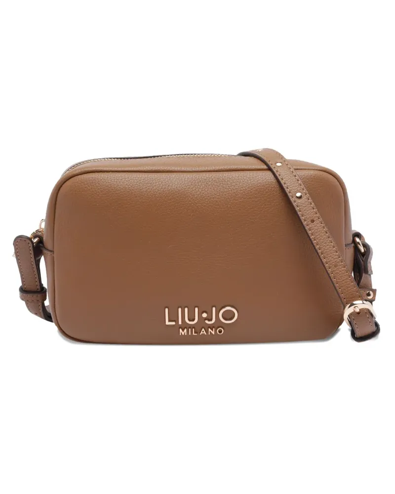 Liu Jo Schultertasche mit Logo-Schild - Braun Braun